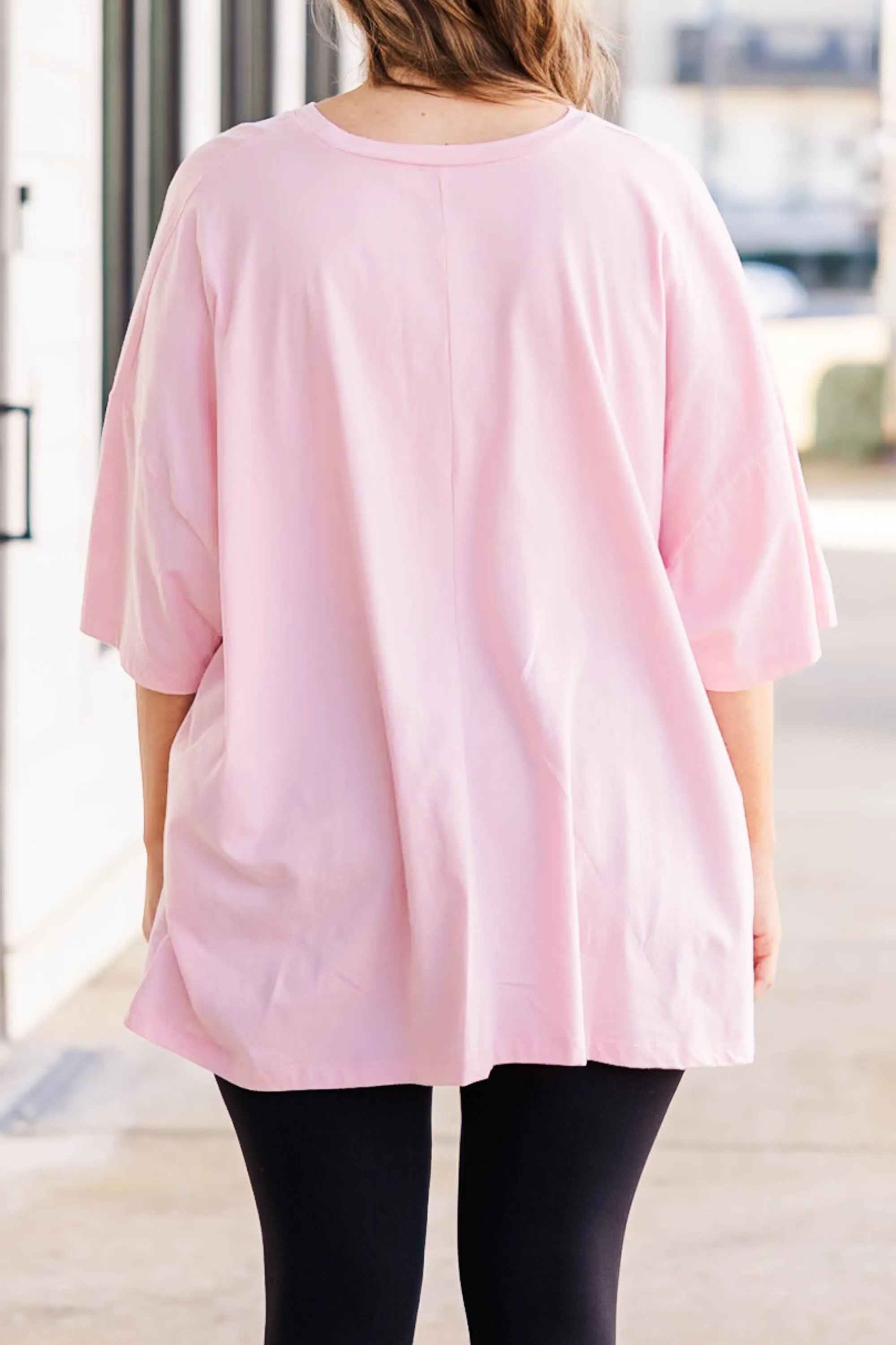 All Smiles Here Boyfriend Tee, Dusty Pink