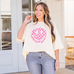 All Smiles Here Boyfriend Tee, Ivory