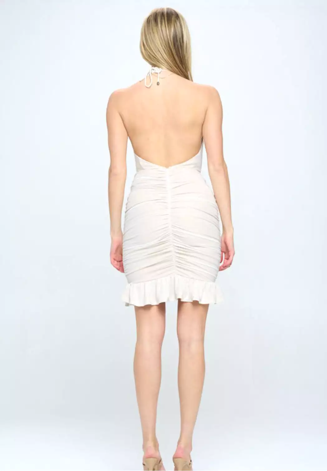 Allison ruched halter dress