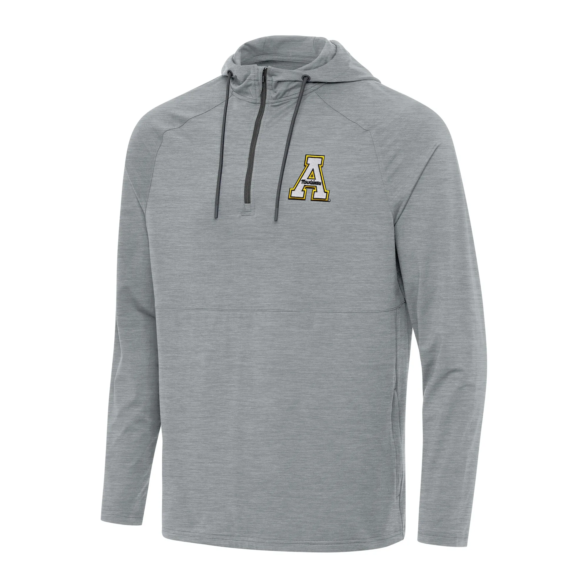 Antigua Appalachian State Mountaineers Heather Gray Spikes Raglan Quarter-Zip Hoodie