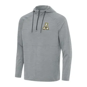 Antigua Appalachian State Mountaineers Heather Gray Spikes Raglan Quarter-Zip Hoodie