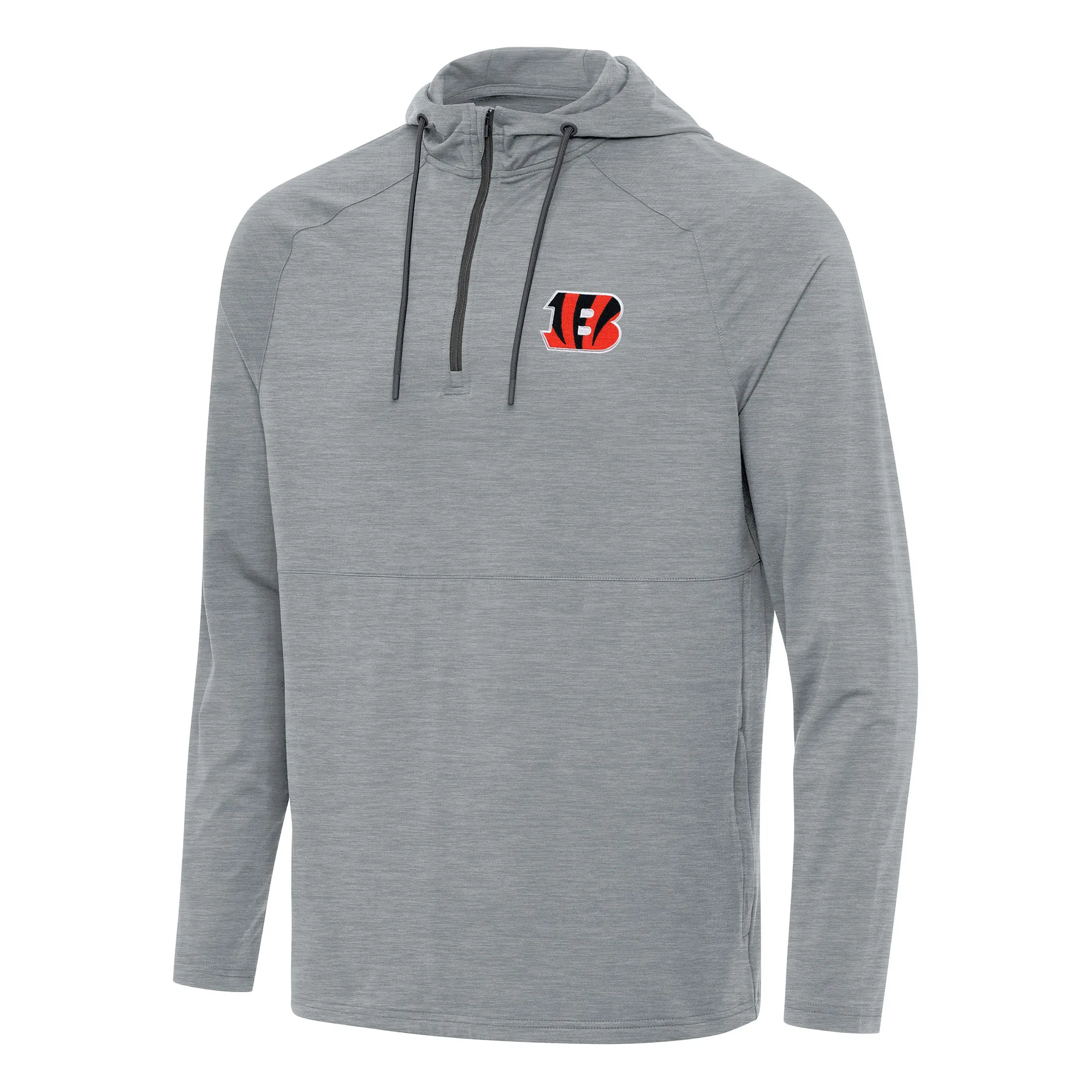 Antigua  Cincinnati Bengals Heather Gray Spikes Quarter-Zip Pullover Hoodie