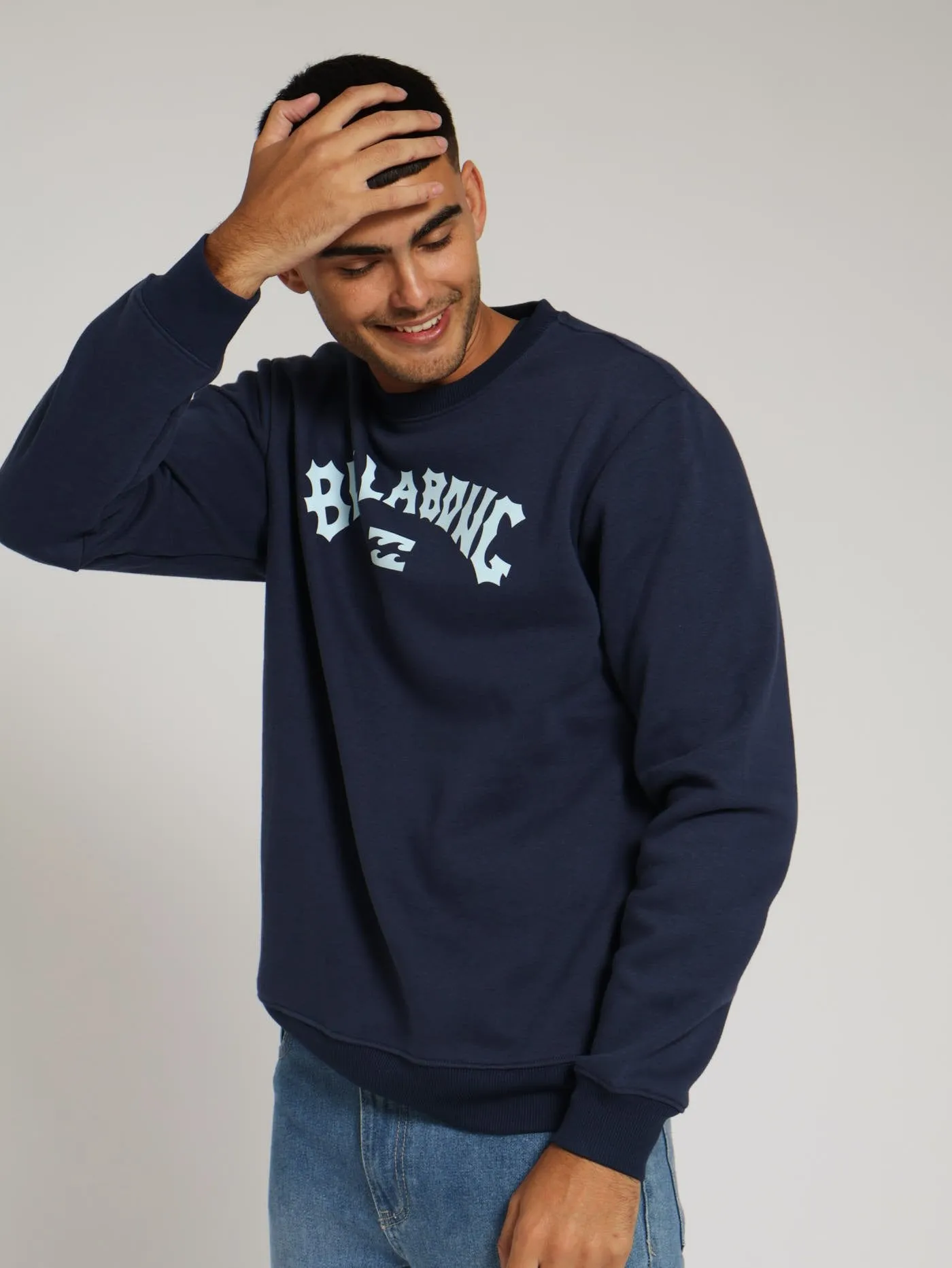 Arch Wave Crew Sweater - Navy