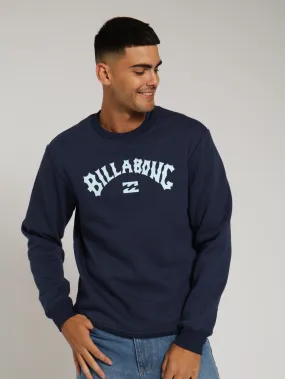 Arch Wave Crew Sweater - Navy