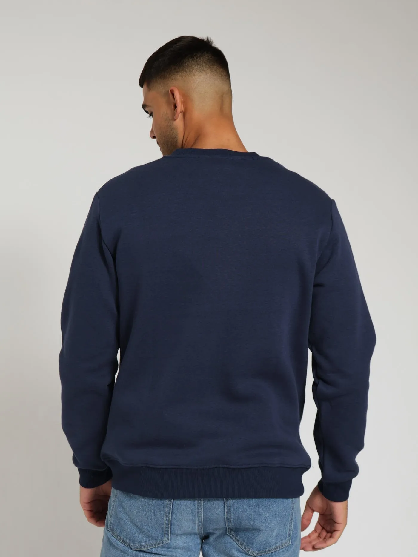 Arch Wave Crew Sweater - Navy