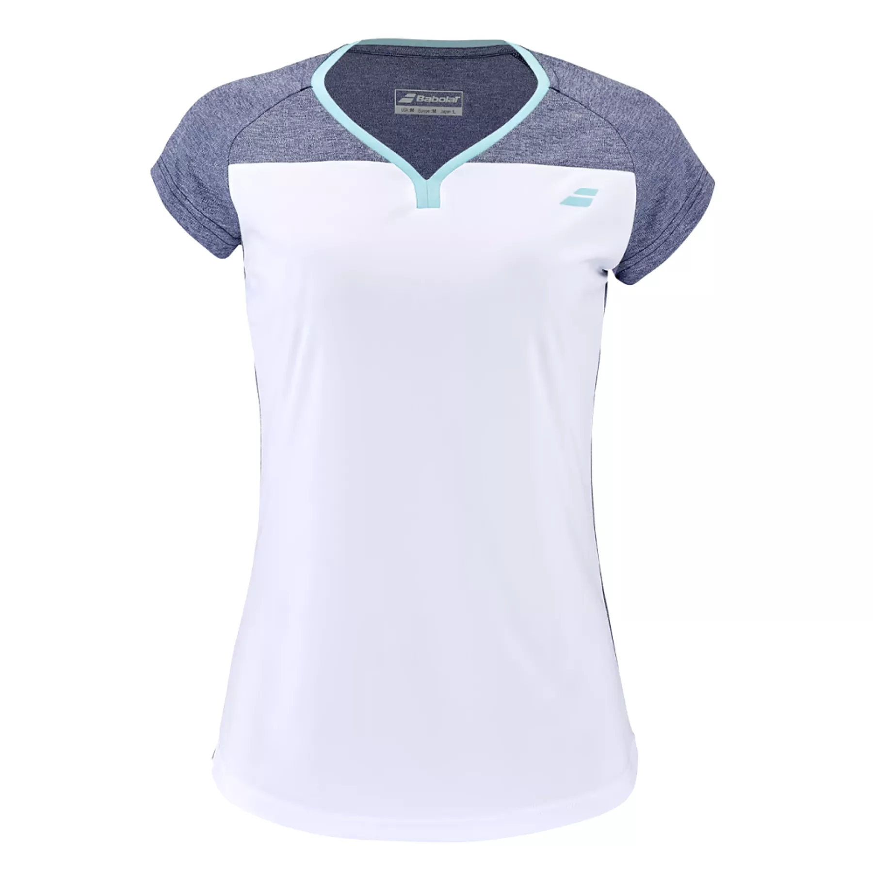 Babolat Play Cap Sleeve Women Top 1079 - White/Blue Heather