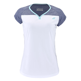 Babolat Play Cap Sleeve Women Top 1079 - White/Blue Heather