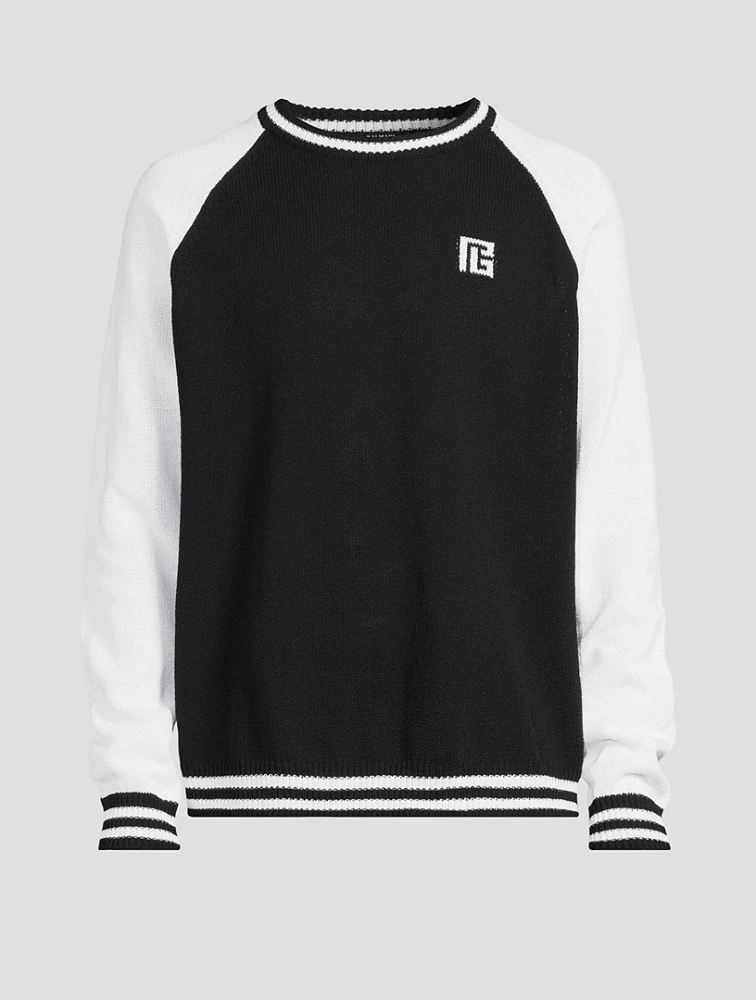 BALMAIN Cotton-Blend Raglan Sweater