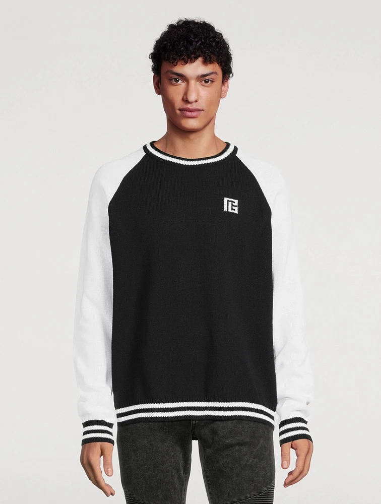 BALMAIN Cotton-Blend Raglan Sweater