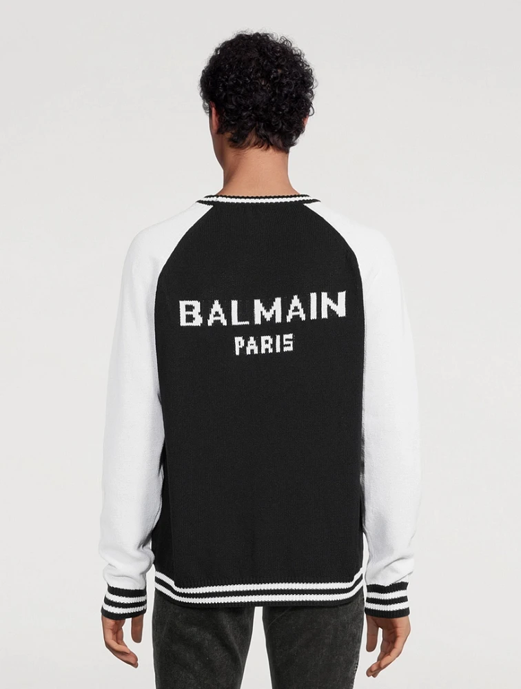 BALMAIN Cotton-Blend Raglan Sweater