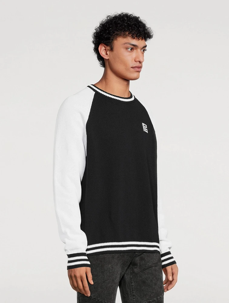 BALMAIN Cotton-Blend Raglan Sweater