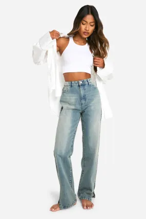 Basics Split Hem Straight Leg Jeans