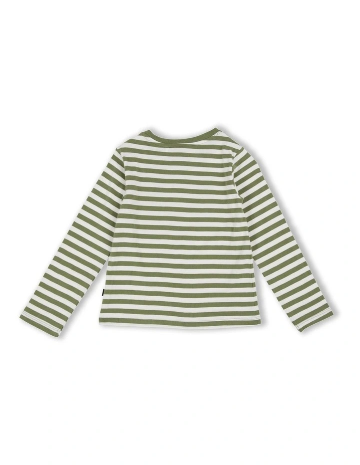 Binding Long Sleeve Tee (Size 0-5) in Khaki