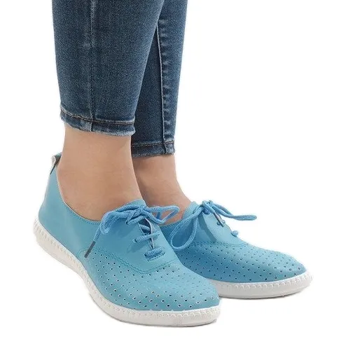 Black openwork sneakers HR61116 blue