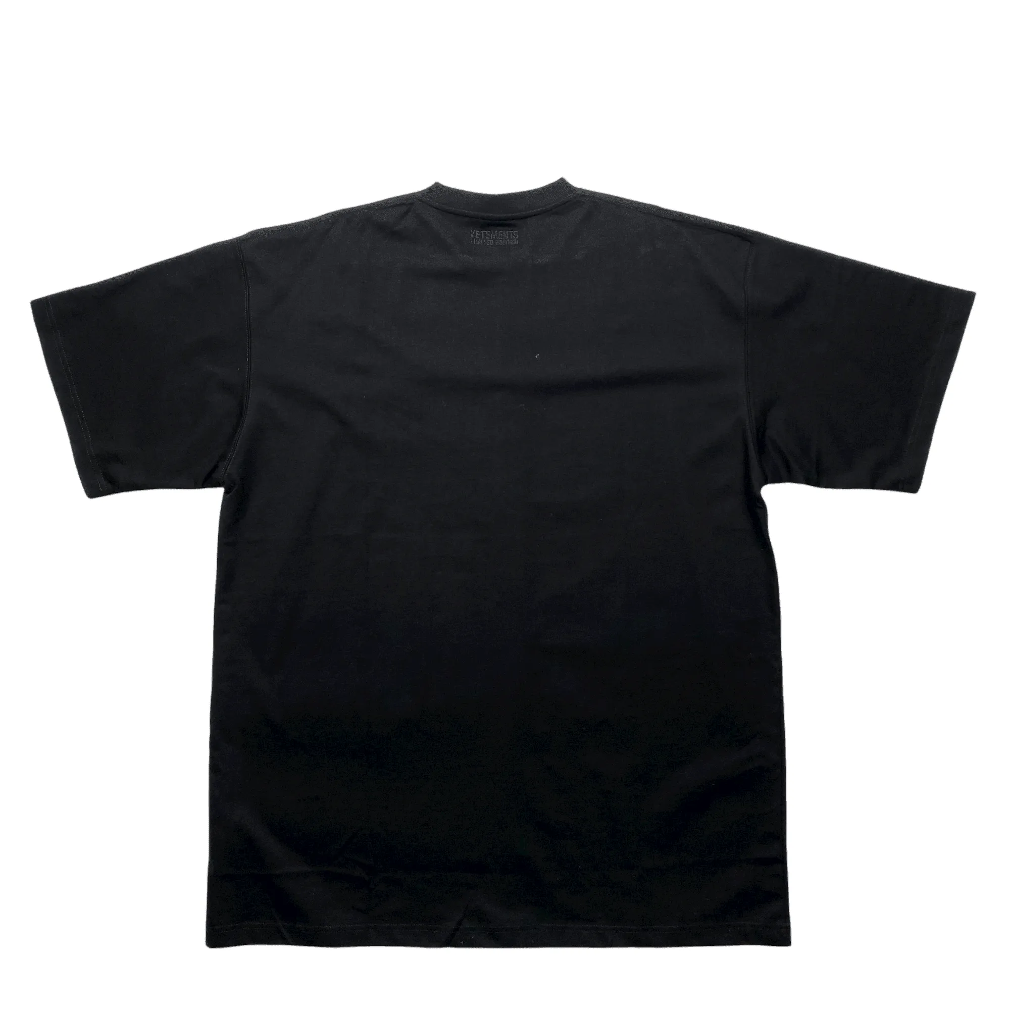 Black Vetements Oversized Vertical Cut Up Tee - Medium (Recommended Size - Extra Large)