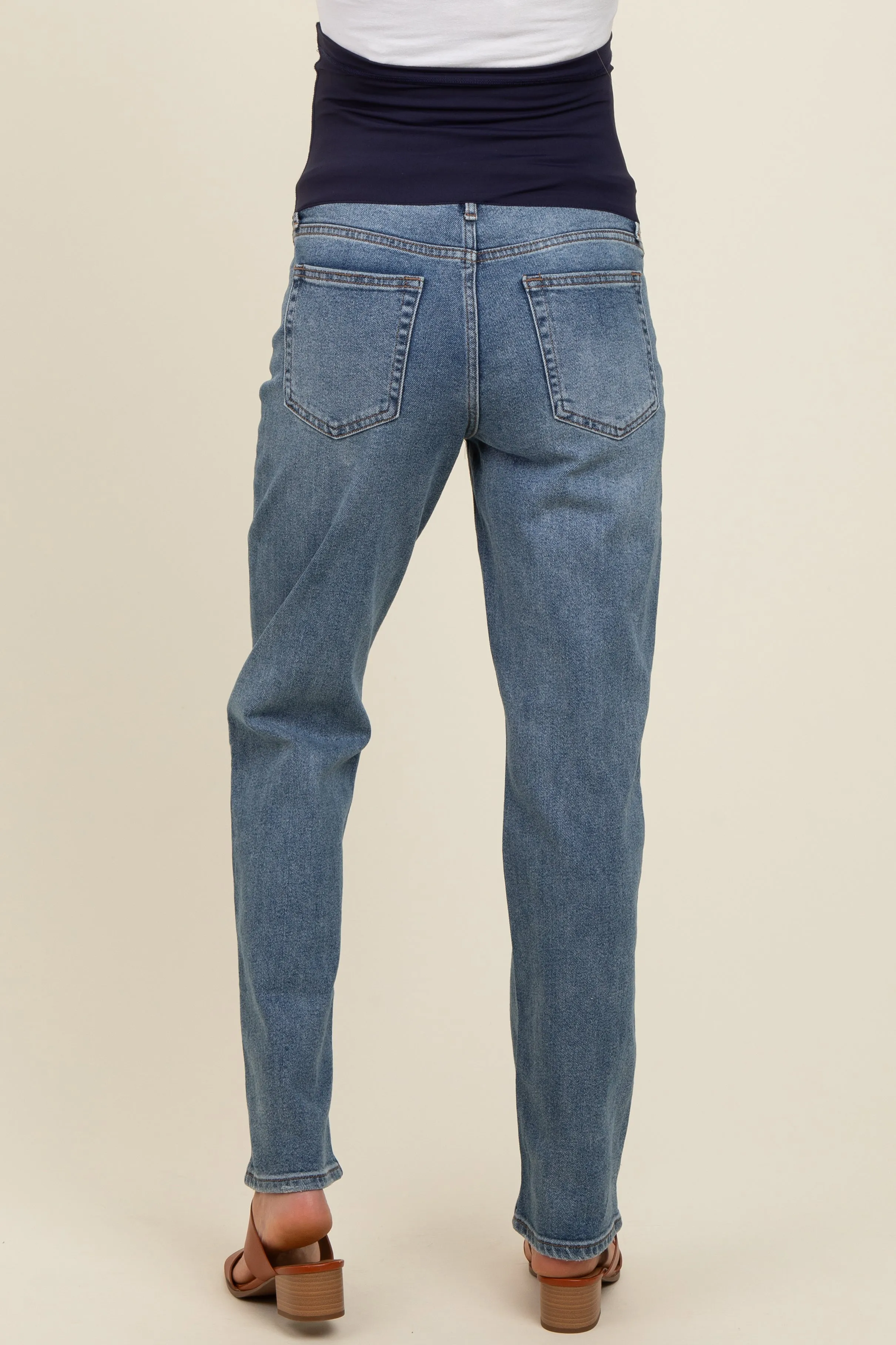 Blue Clean Stretch Straight Maternity Jeans