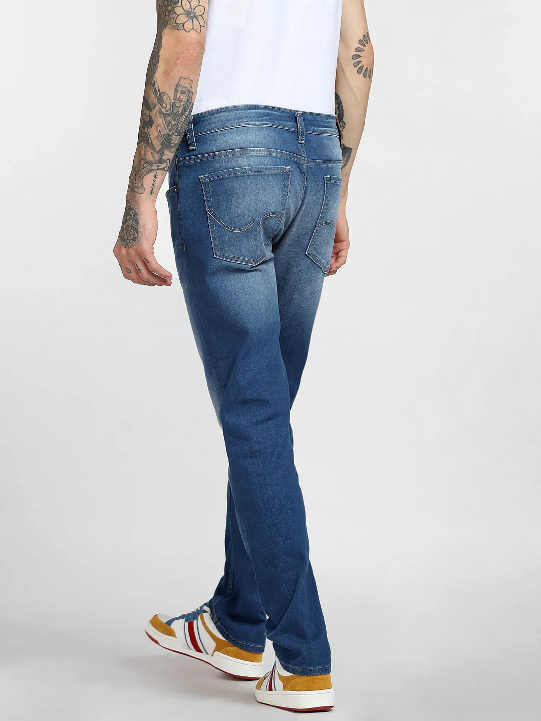 Blue Low Rise Faded Glenn Slim Jeans