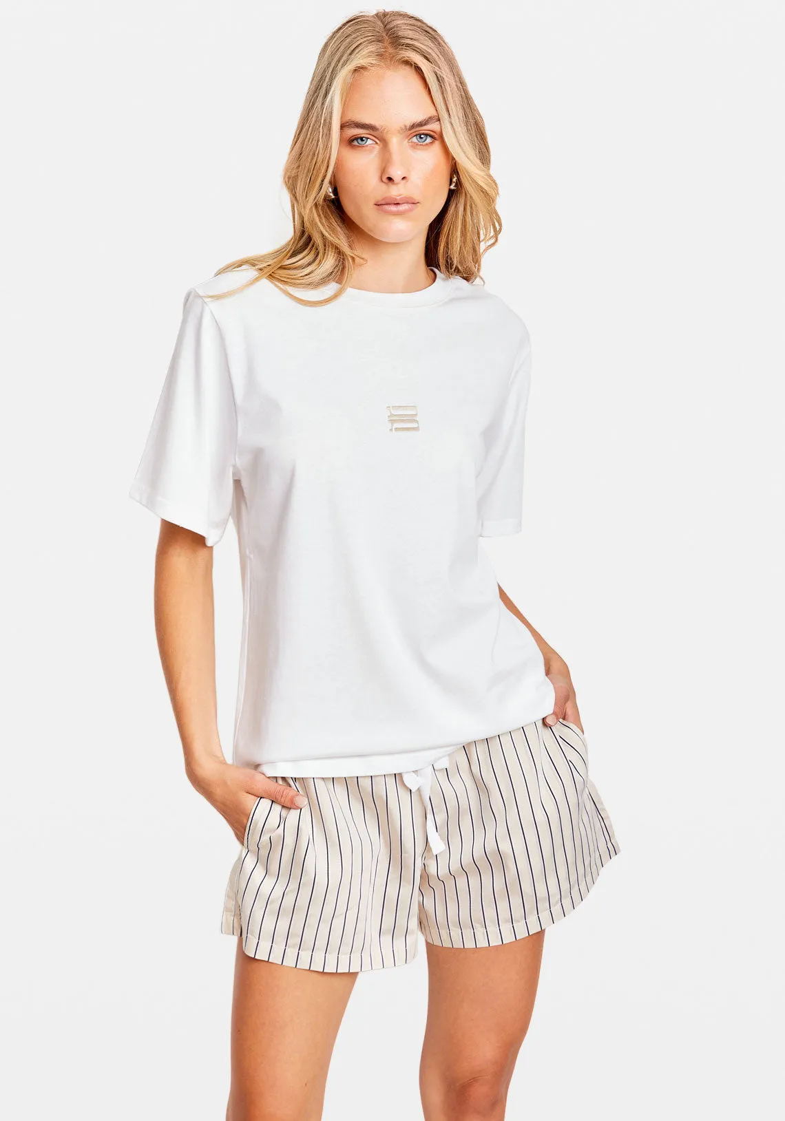 BOYFRIEND GRAPHIC TEE WHITE/BEIGE