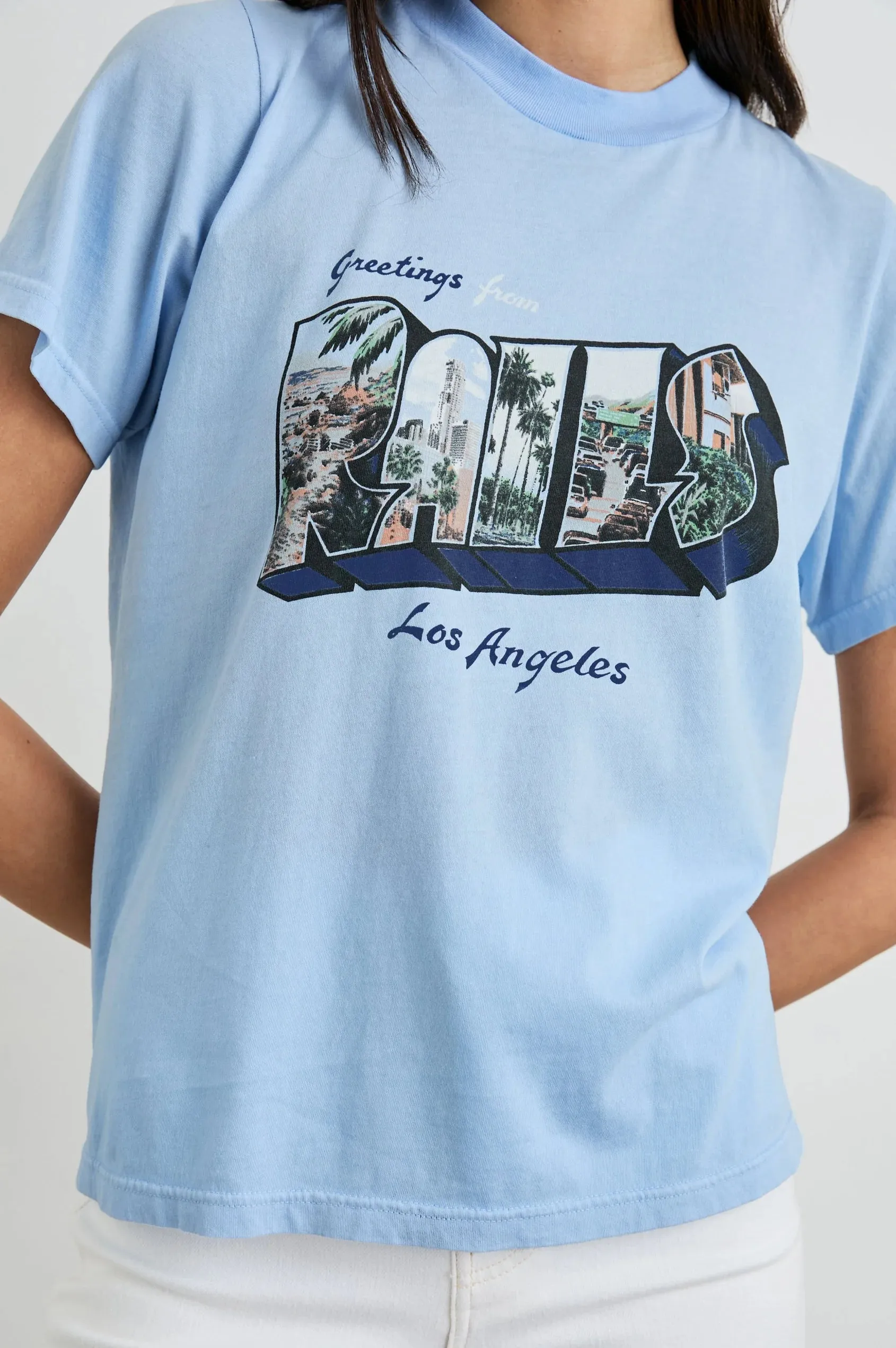 Boyfriend Tee Blue LA Postcard