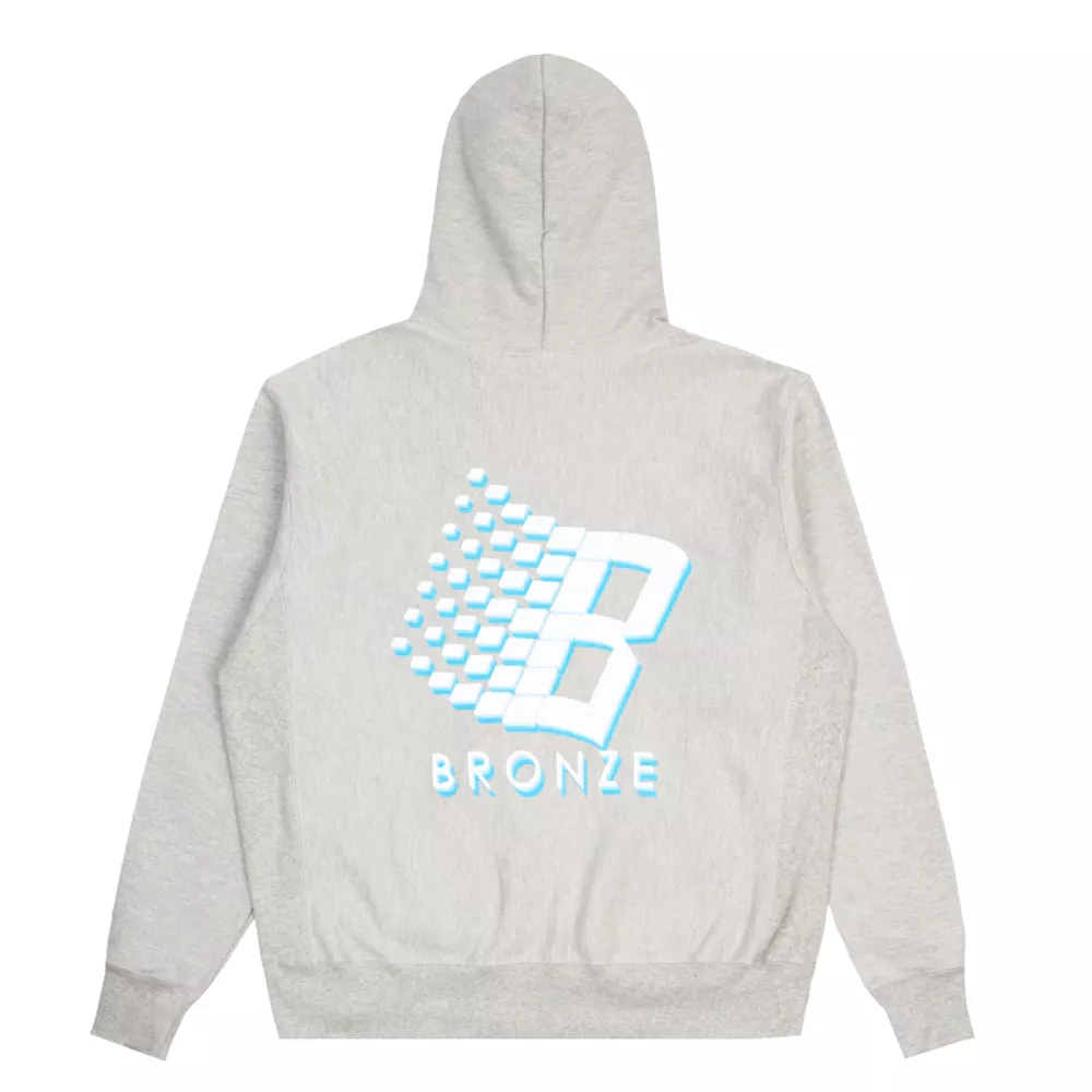 Bronze56K 3D B Logo Hoodie Heather Grey