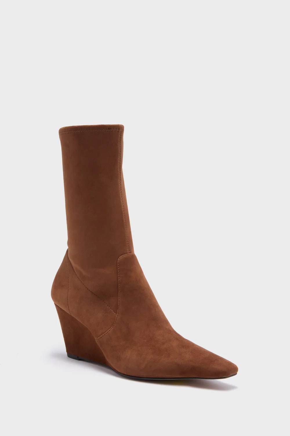 Brown Suede Delta Wedge Boots