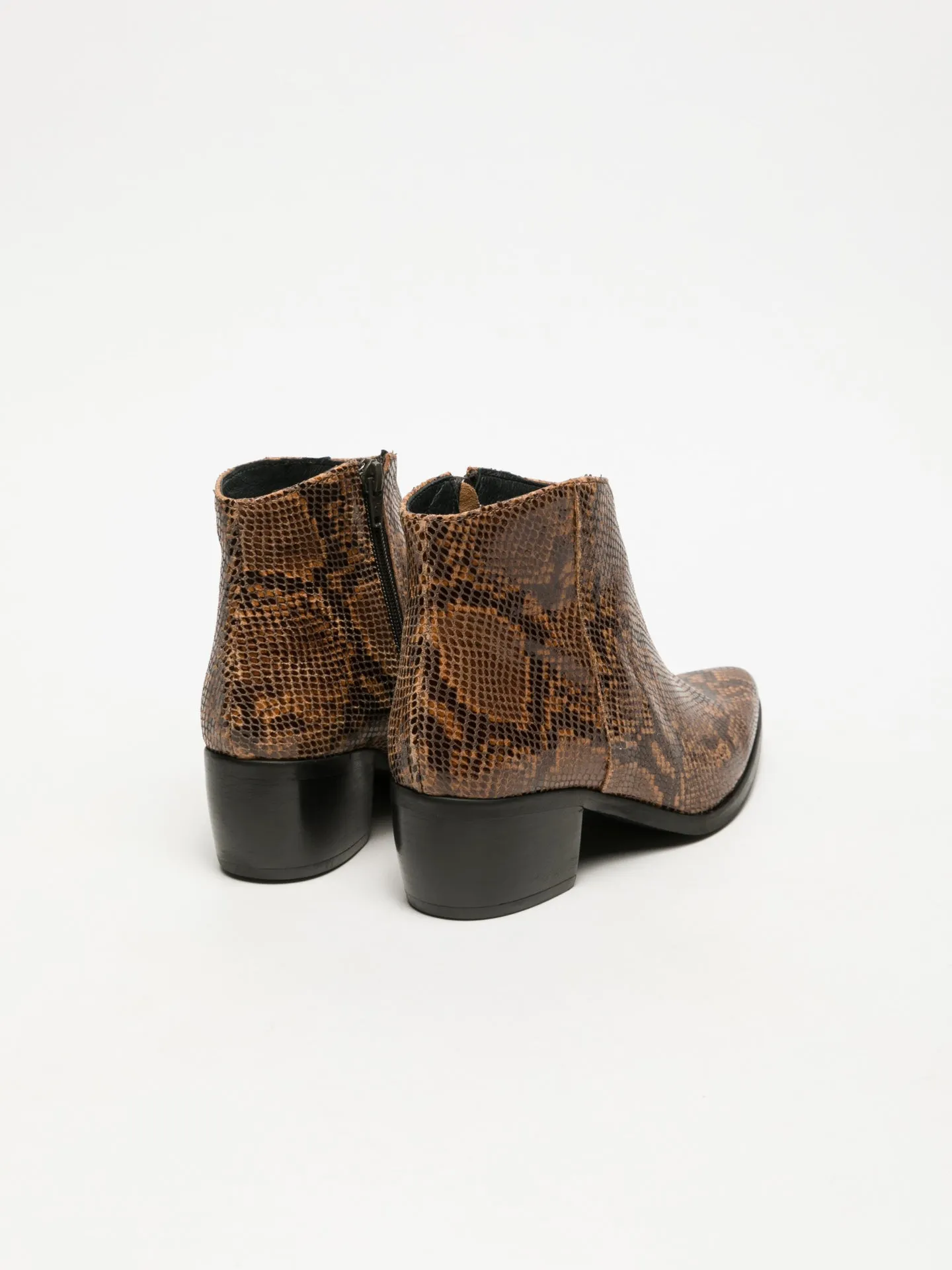 Brown Zip Up Ankle Boots