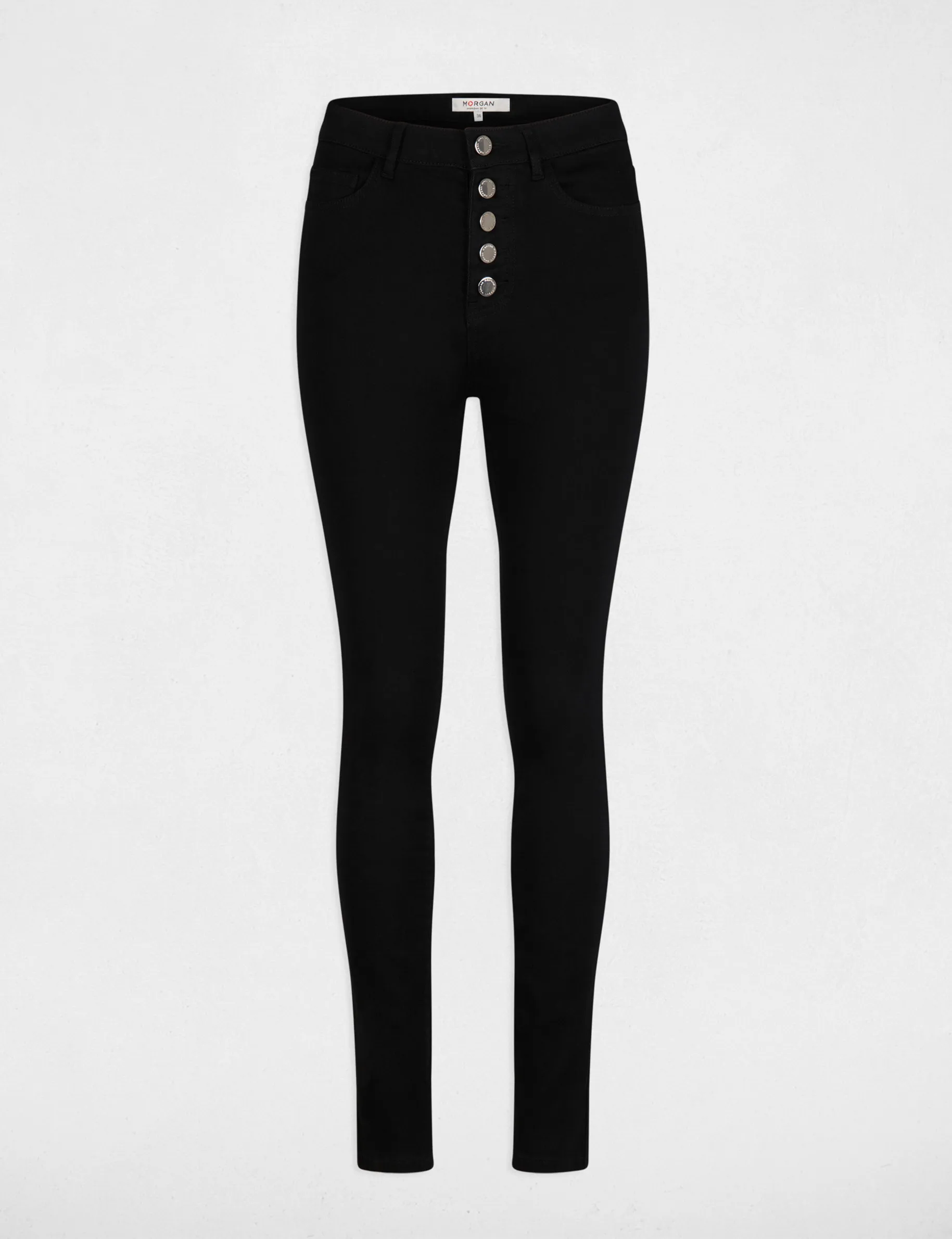 Buttoned skinny jeans black women