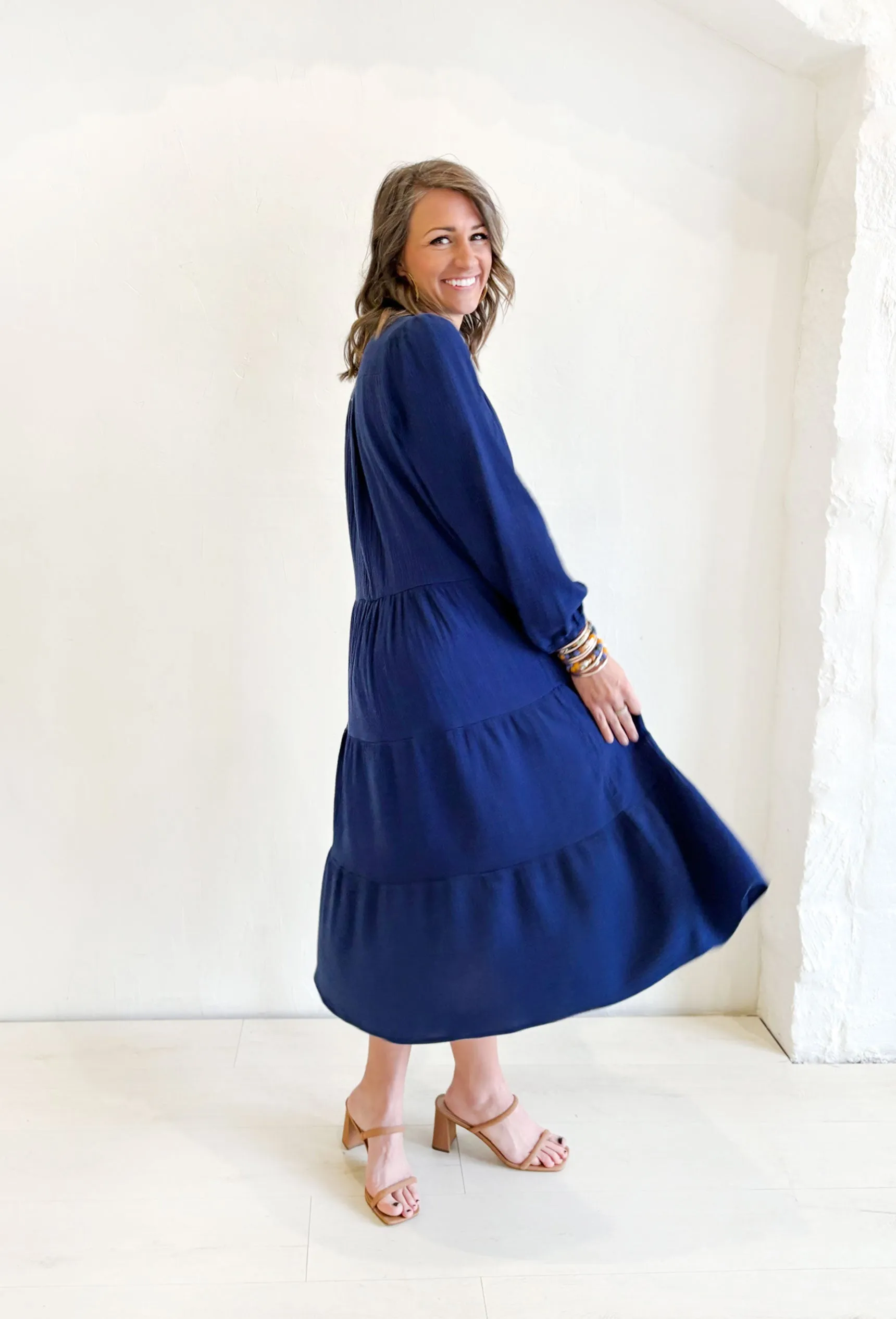 California Breeze Midi Dress in Navy