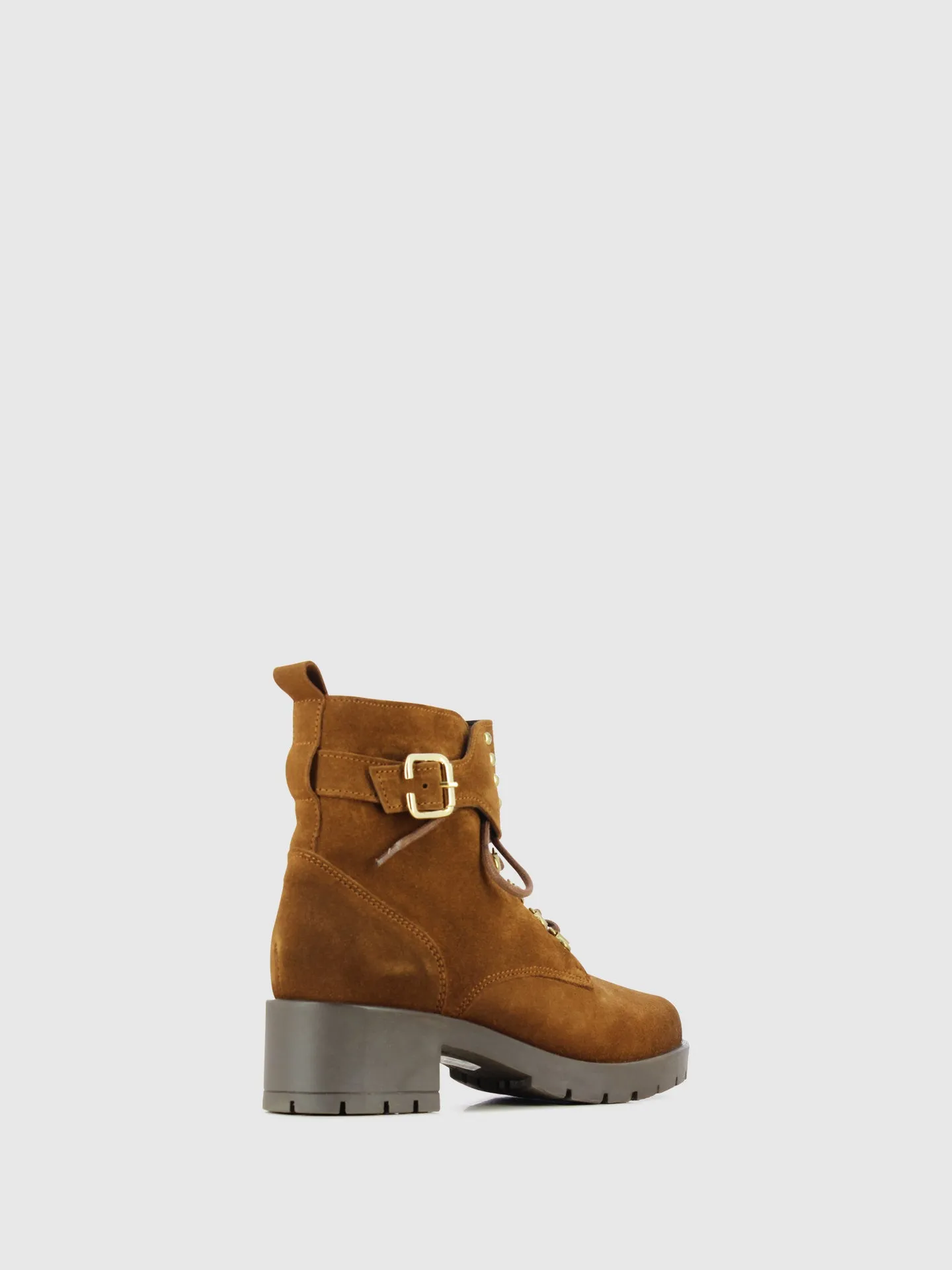 Camel Buckle Ankle Boots