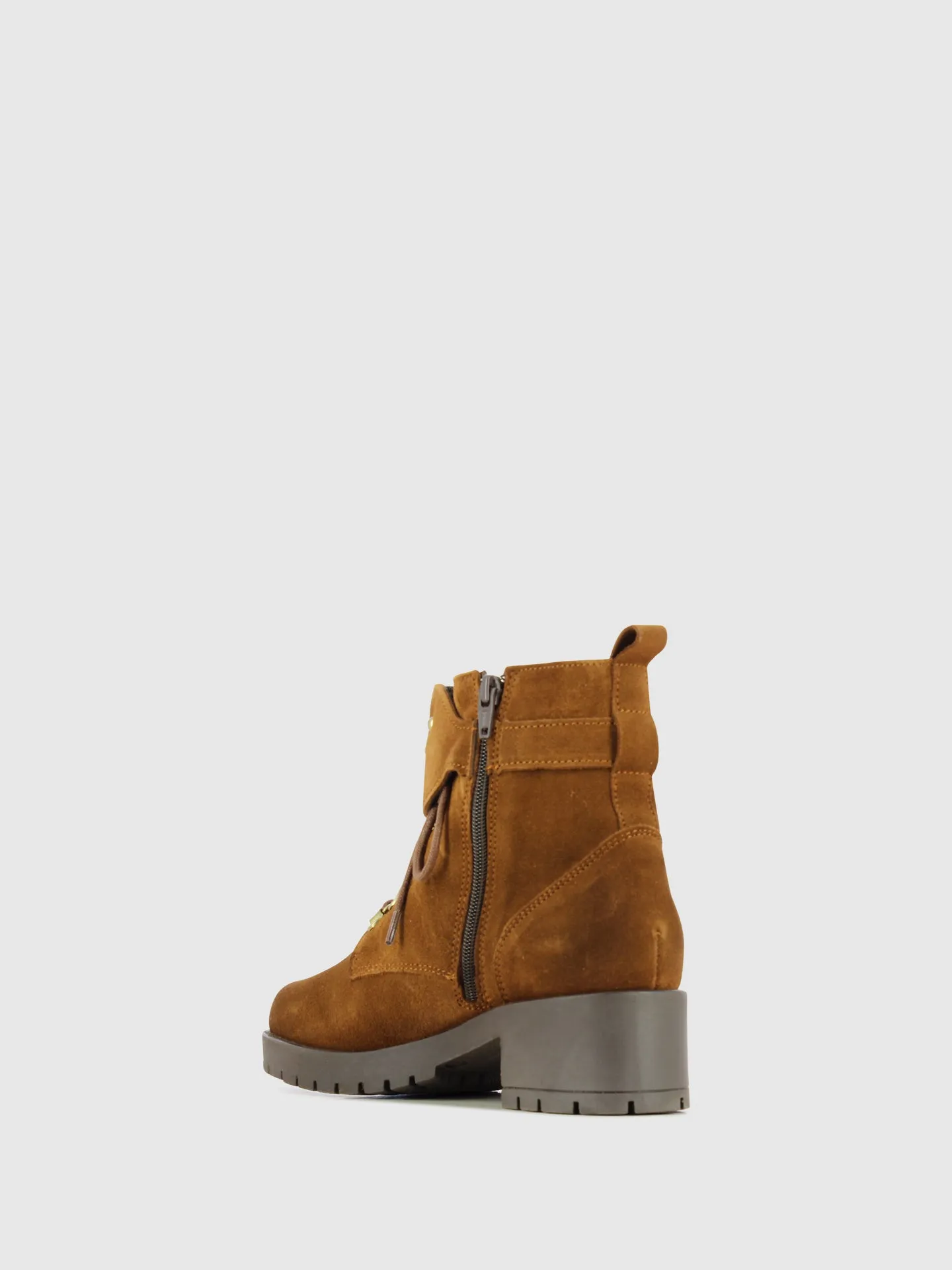 Camel Buckle Ankle Boots