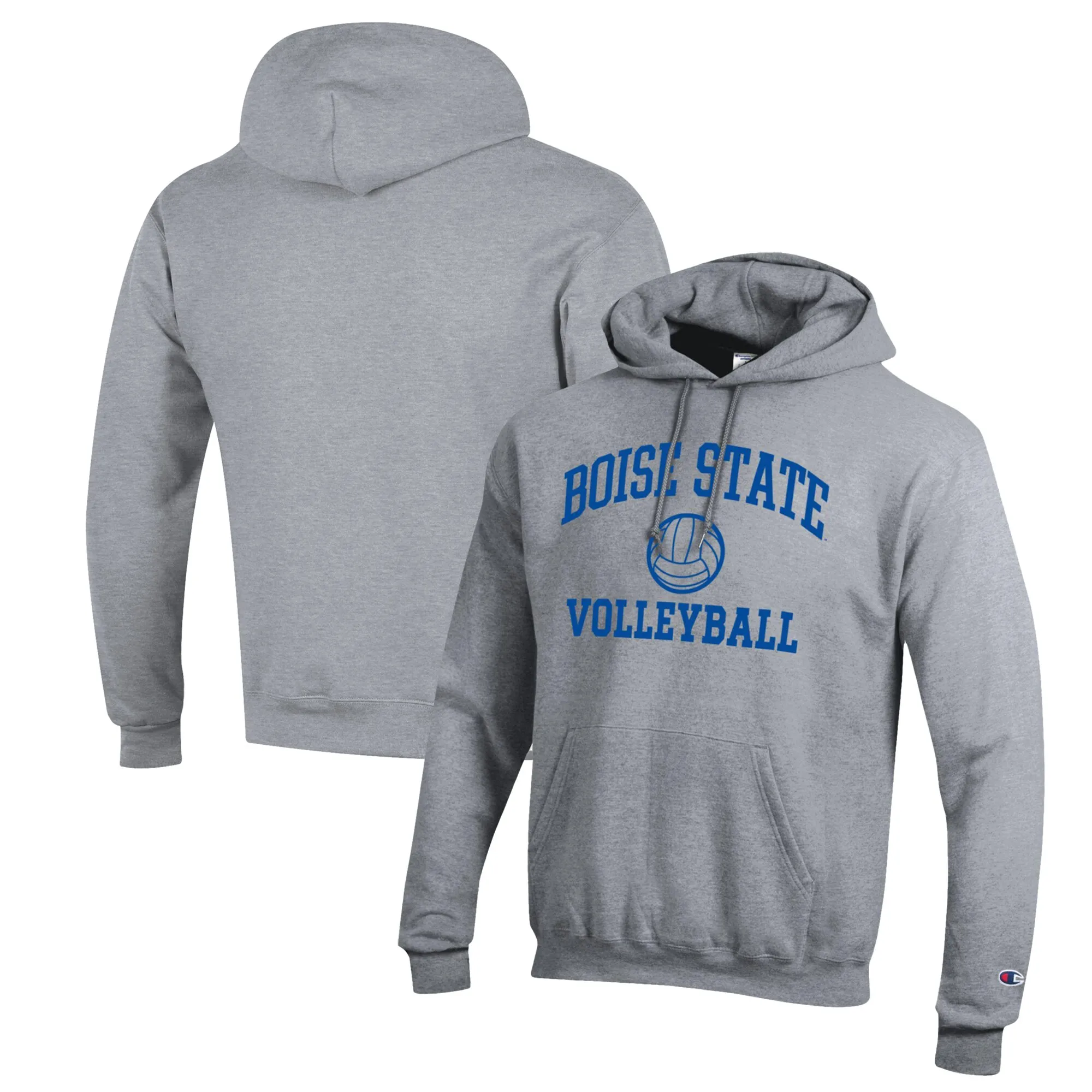 Champion Boise State Broncos Heather Gray Volleyball Icon Powerblend Pullover Hoodie