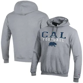 Champion Cal Bears Heather Gray Football Stack Pullover Hoodie