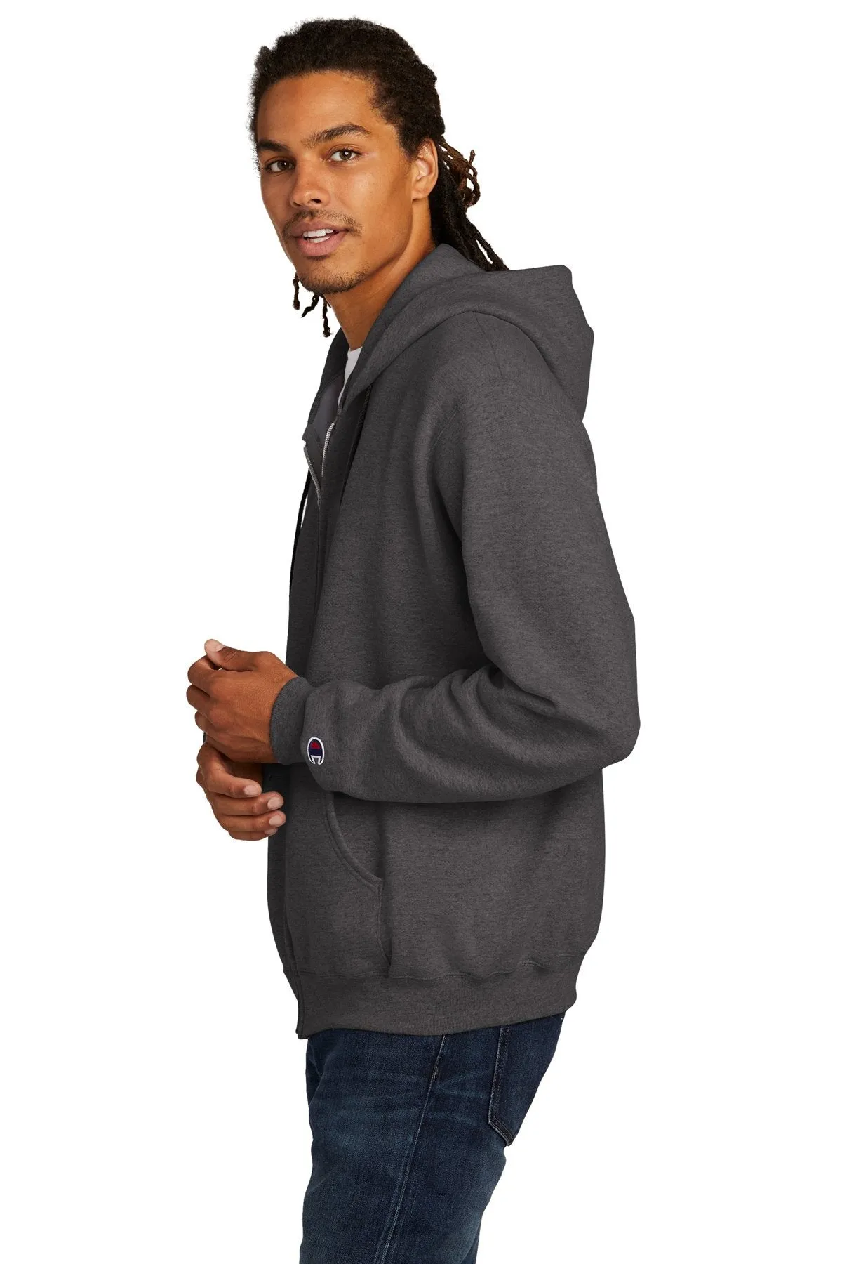 Champion Eco Fleece Full-Zip Hoodie S800 Charcoal Heather