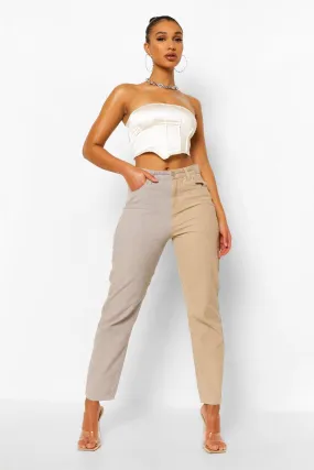 Contrast Cord Relaxed Straight Leg Jeans