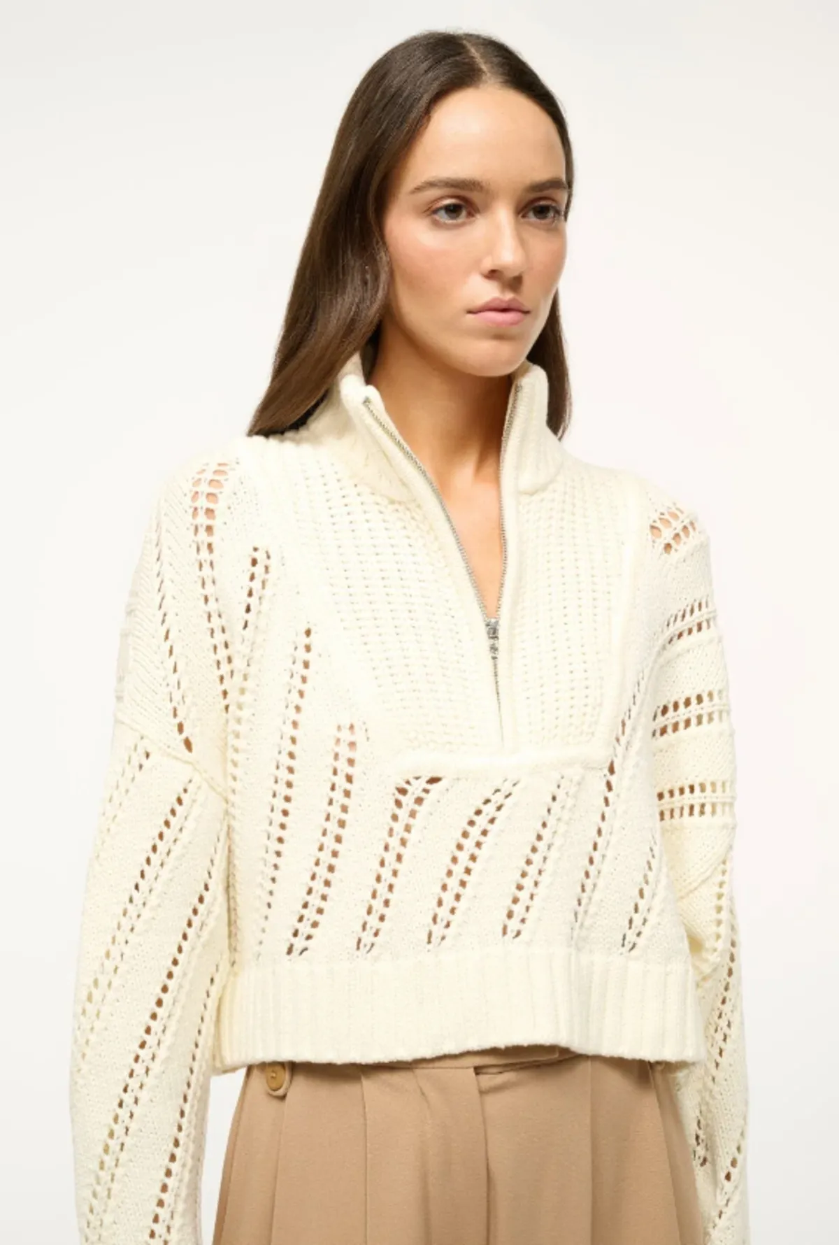 Cropped Hampton Sweater - Ivory