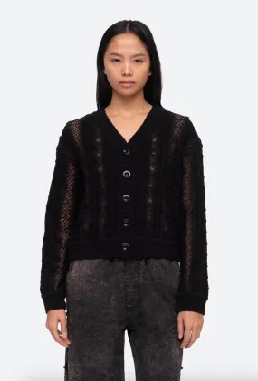 Dentelle Knit Cardigan - Black