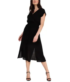 Dex Womens Smocked Waist Midi Dress