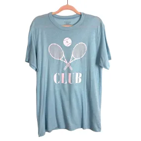 Ell and Emm Blue Tennis Club Tee- Size L