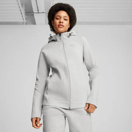 EVOSTRIPE Full-Zip Hoodie Women | Light Gray Heather | PUMA EVOSTRIPE | PUMA 