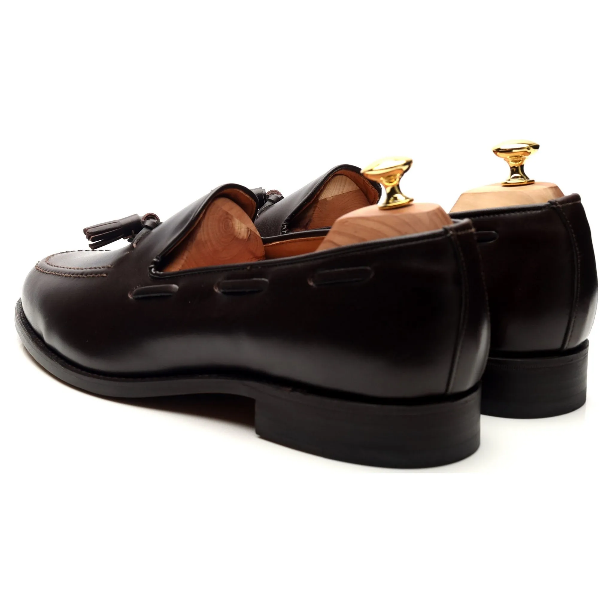 'Finchley' Dark Brown Leather Tassel Loafers UK 11 F