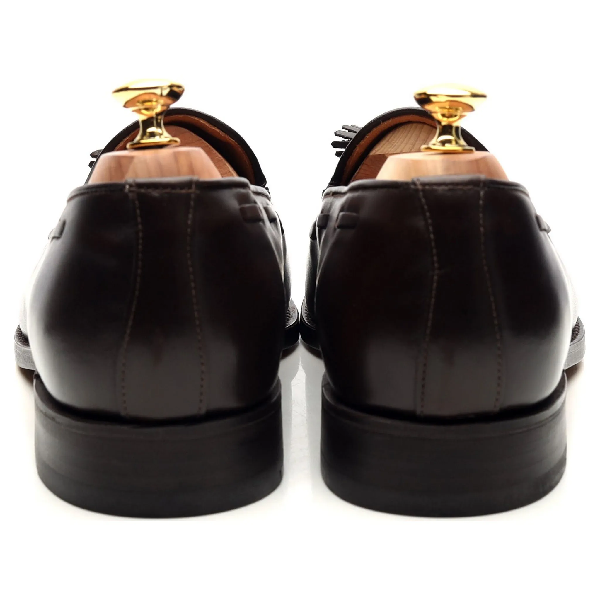 'Finchley' Dark Brown Leather Tassel Loafers UK 11 F