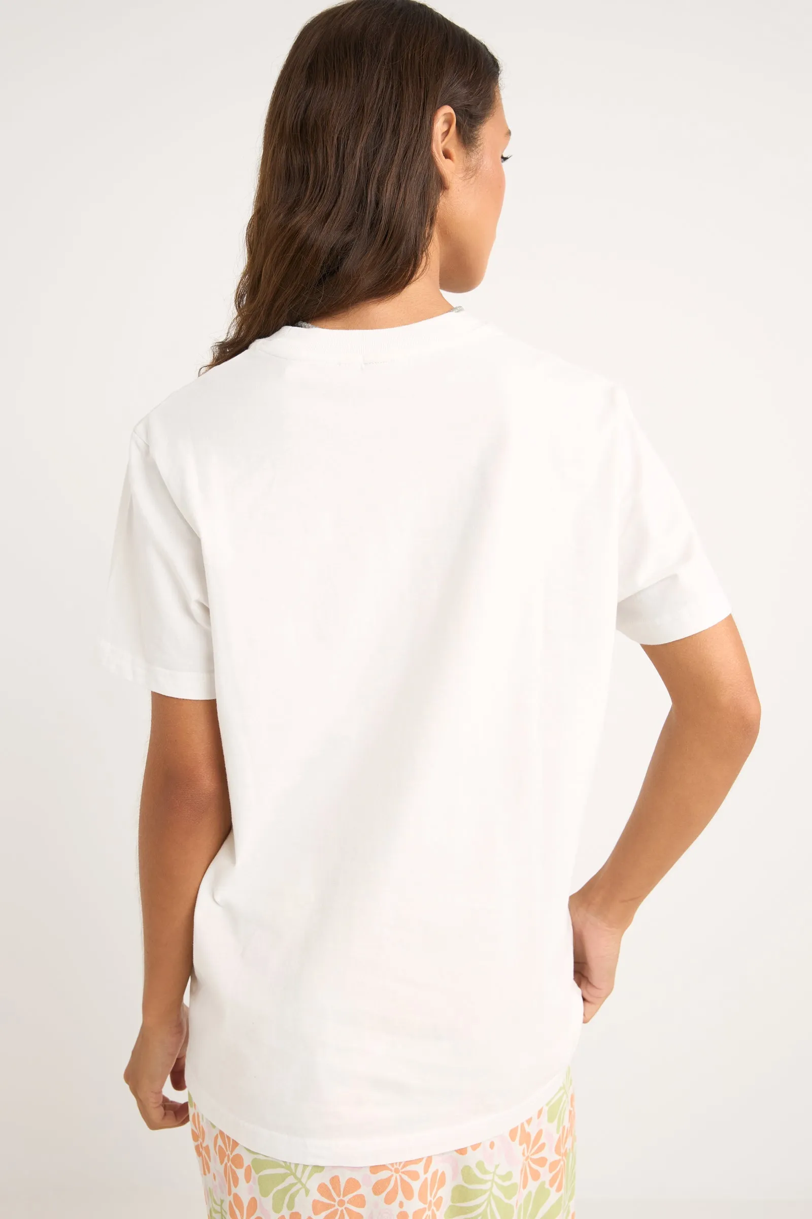 Flower Market Boyfriend Tee White