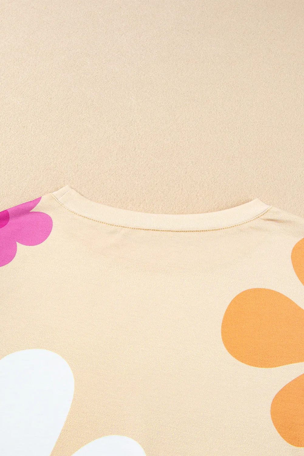 Flower Print Bubble Sleeve Tee