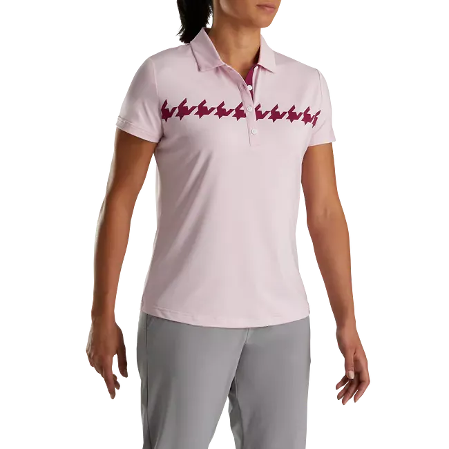 FootJoy Womens Cap Sleeve Houndstooth Print Polo