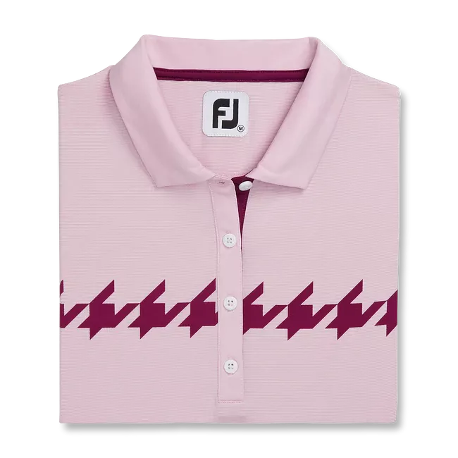 FootJoy Womens Cap Sleeve Houndstooth Print Polo