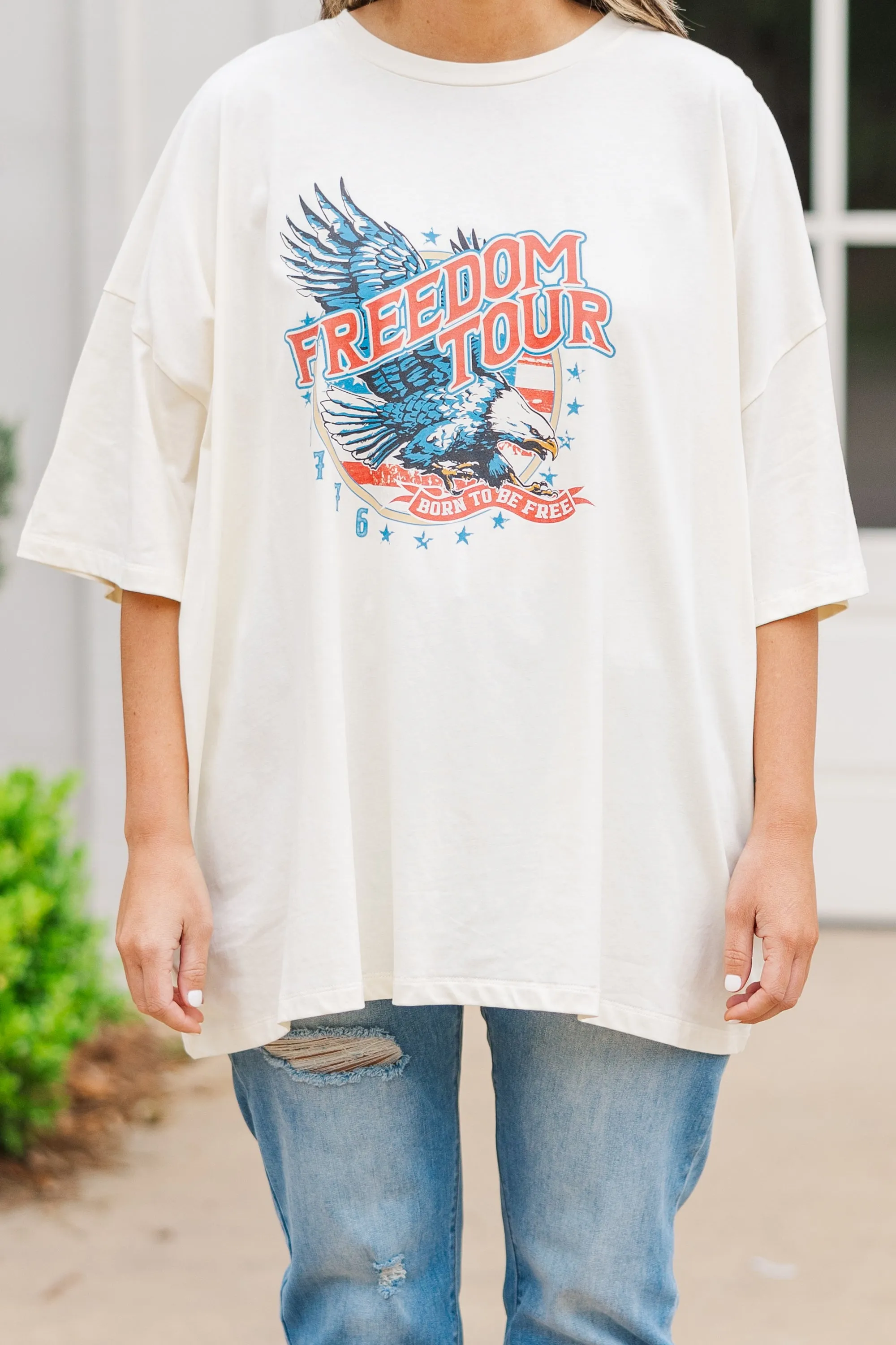 Freedom Tour Boyfriend Tee, Ivory