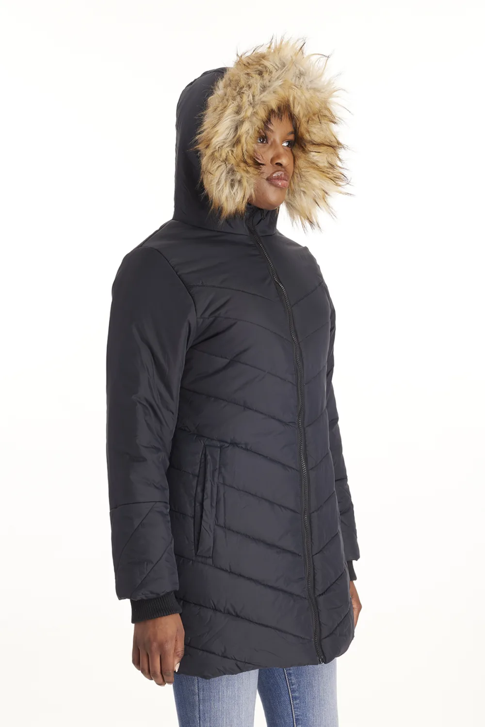 Fur Trimmed Hood Waterproof Coat - Modern Eternity