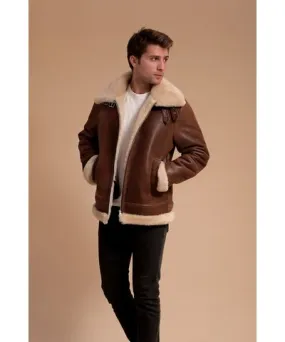 Furniq Uk Men's Leather Sheepskin Jacket