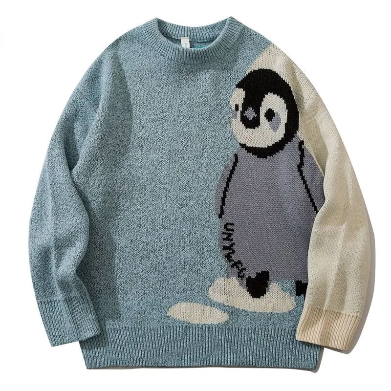 Fuzzy Winter Penguin Sweater