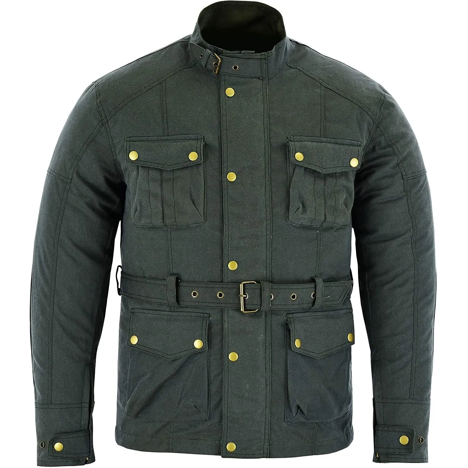 Gallanto Wax Cotton Armoured Motorcycle Motorbike Jacket Waterproof